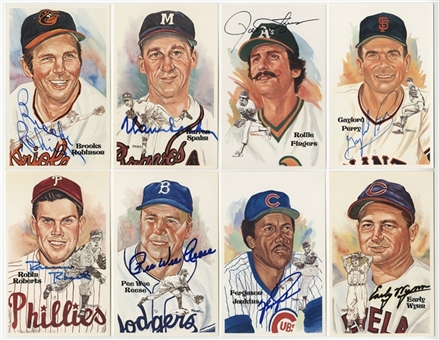 Lot of (29) Perez-Steele Signed Baseball Post Cards (JSA Auction LOA)